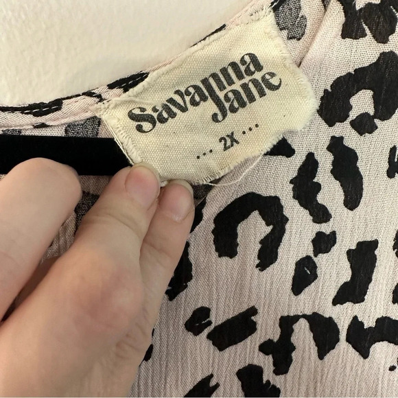 Savanna Jane Women's Stepping Ahead Leopard Neon Tassel Dress Size 2X GUC - Picture 3 of 11